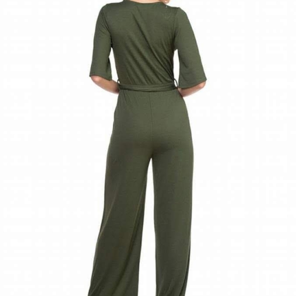 Solid Waist Belt Jumpsuit - Picture 2 of 4